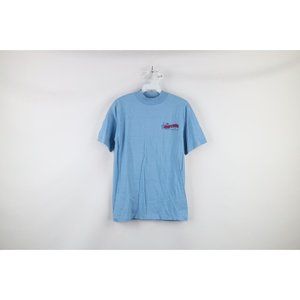 Vintage 80s Streetwear Mens Small Happy Daze Restaurant Mock Neck T-Shirt USA